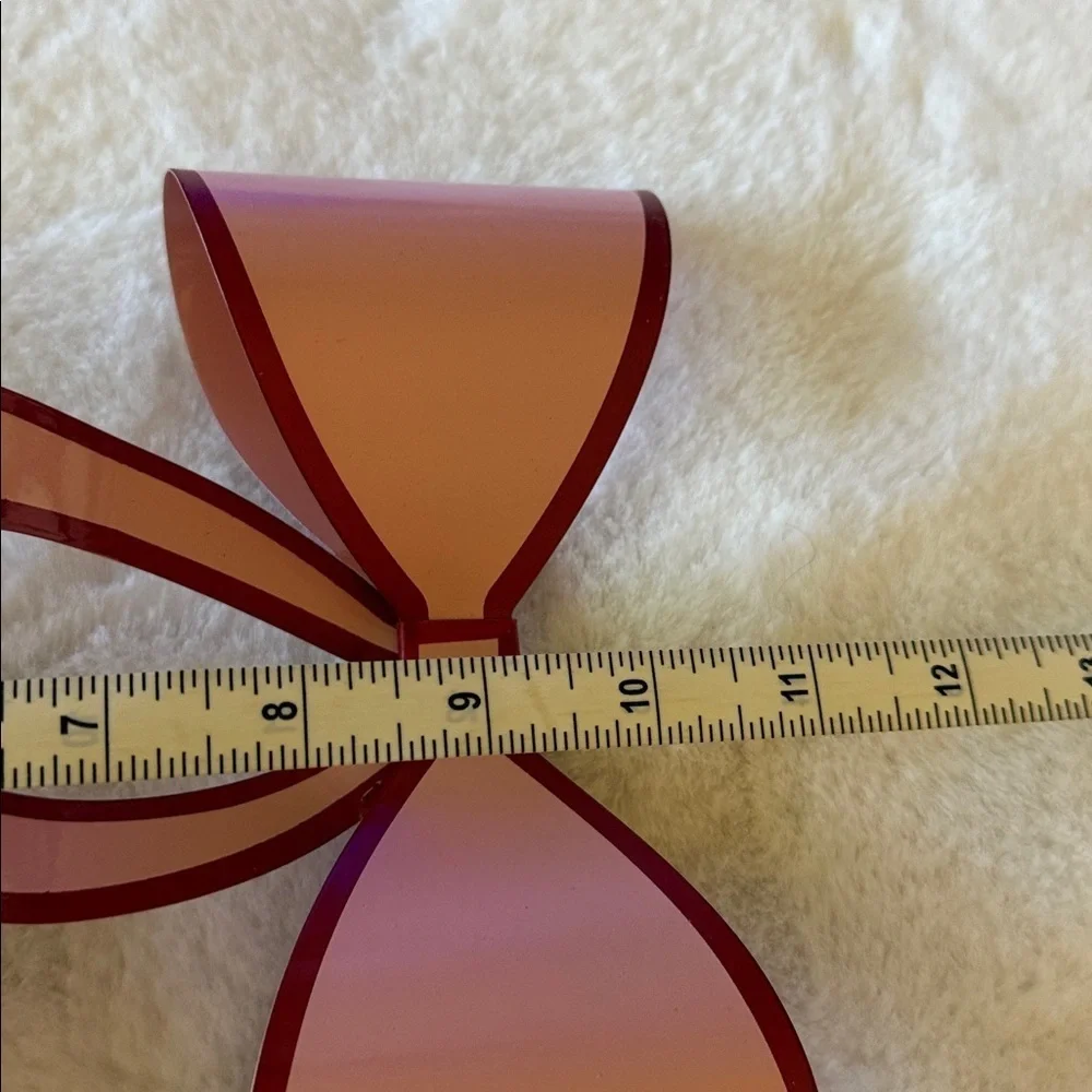 Cynthia Rowley, Christmas, red and Pink Metal Bow Christmas Tree topper